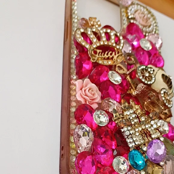Juicy Couture Pink and Gold Embellished Phone Case - Picture 12 of 14
